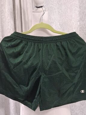 Champion Green Mesh Sports Shorts Basketball Soccer Baseball